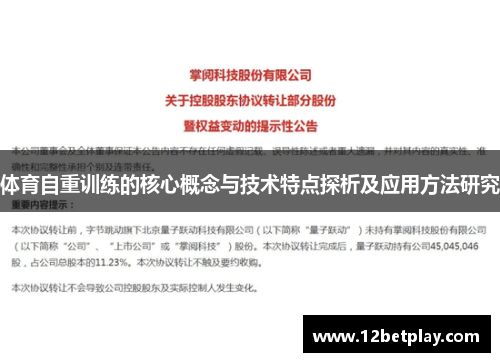 体育自重训练的核心概念与技术特点探析及应用方法研究